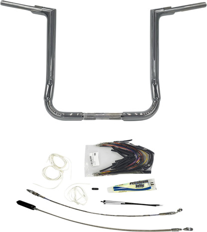 FAT BAGGERS INC. 1-1/2" EZ Install Flat Top Handlebar Kit - 16" - Chrome 609116