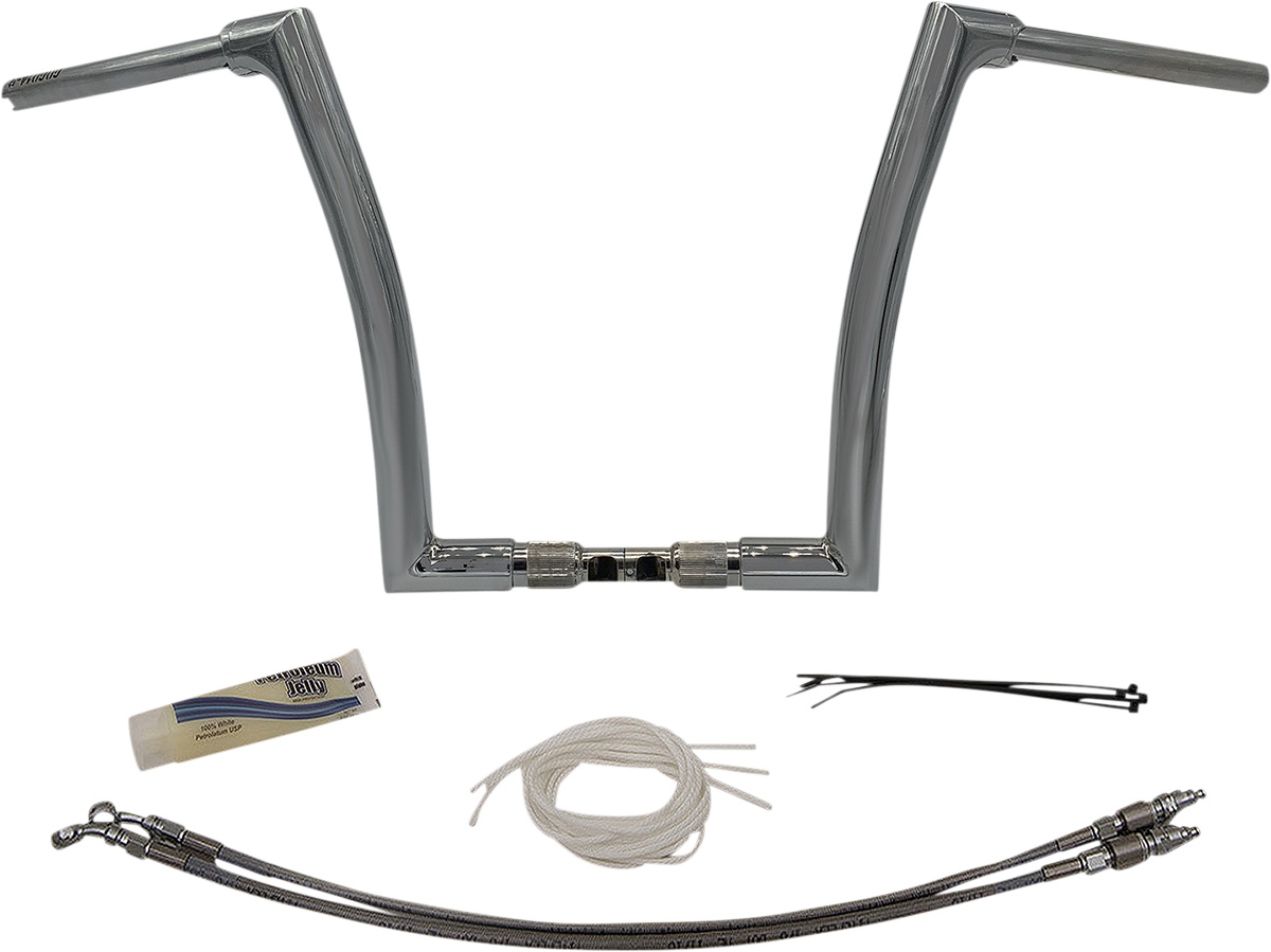 FAT BAGGERS INC. 1-1/2" EZ Install Flat Top Handlebar Kit - 14" - Chrome 609314