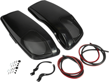 KICKER Speaker Lids - Vivid Black - with Speakers - '14-'23 FLHR/ FLHT/ FLHX/ FLTR 46HDBL69VB
