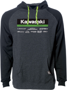 FACTORY EFFEX Kawasaki 21 Racewear Hoodie - Charcoal/Black - 2XL 24-88128