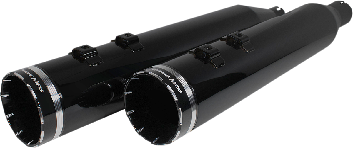 KHROME WERKS 4-1/2" HP-Plus® Slip-On Mufflers - Obsidian Tracer 202640
