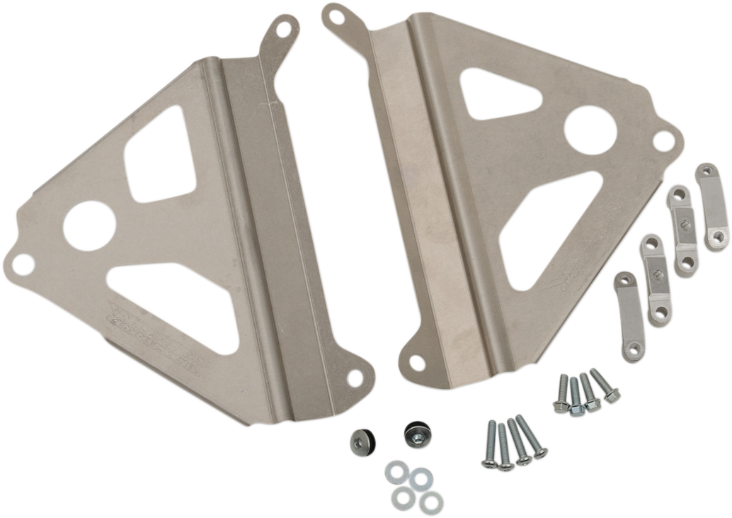 WORKS CONNECTION Radiator Brace Set - Silver - Yamaha 18-280
