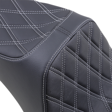 DRAG SPECIALTIES SEATS Predator III 2-Up Seat - Vinyl - Double Diamond - Silver Stitching - Softail '06-'17 08021439