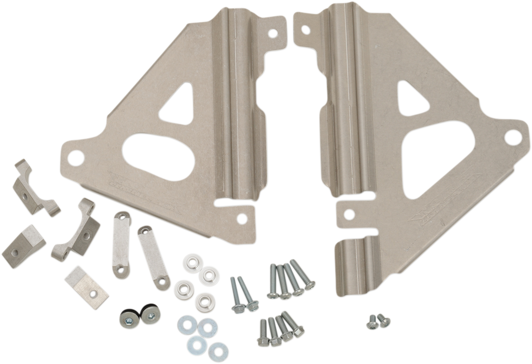 WORKS CONNECTION Radiator Brace Set - Silver - Kawasaki 18-300