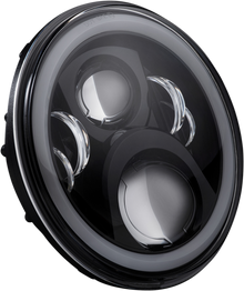 CUSTOM DYNAMICS ProGLOW™ 7" Headlamp - with Mounting Ring - Black PG-7-13-B