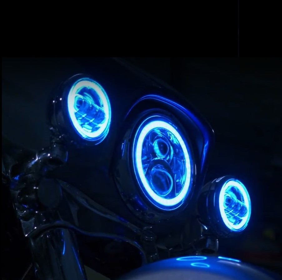 CUSTOM DYNAMICS ProGLOW™ 7" Headlamp - with Mounting Ring - Black PG-7-13-B