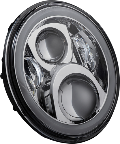 CUSTOM DYNAMICS ProGLOW™ 7" Headlamp - with Mounting Ring - Chrome PG-7-13-C