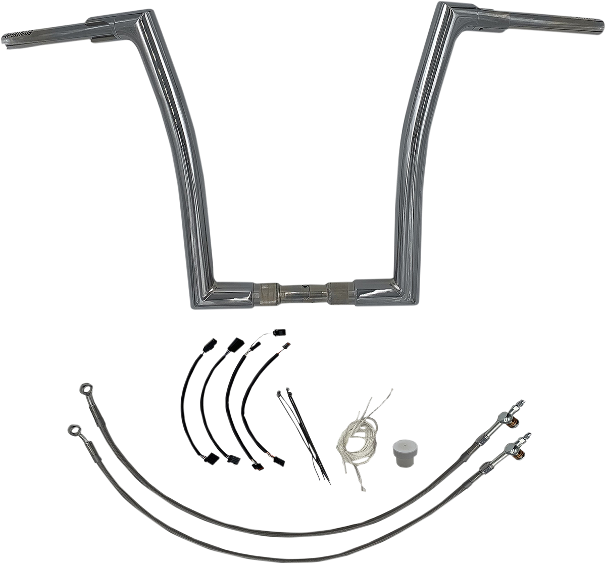 FAT BAGGERS INC. 1-1/2" EZ Install Flat Top Handlebar Kit - 16" - Chrome 609616