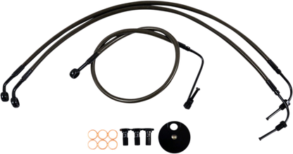 LA CHOPPERS Brake Lines - 18" - 20" Ape Hanger Handlebars - Midnight LA-8154B19M