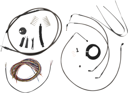 LA CHOPPERS Complete Midnight Braided Cable Kit - 15"-17" Handlebars - '18-'22 FX LA-8154KT2-16M