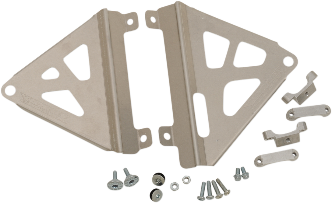 WORKS CONNECTION Radiator Brace Set - Silver - Honda 18-709