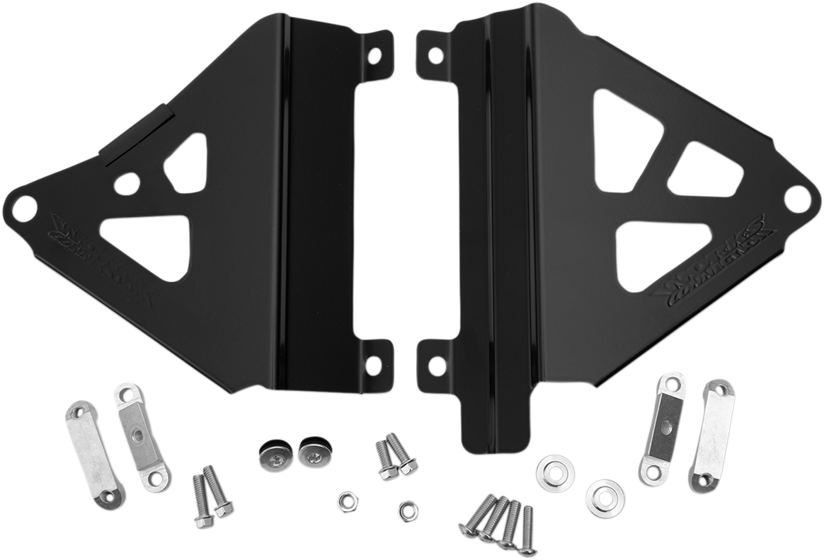 WORKS CONNECTION Radiator Brace Set - Black - Honda 18-B719