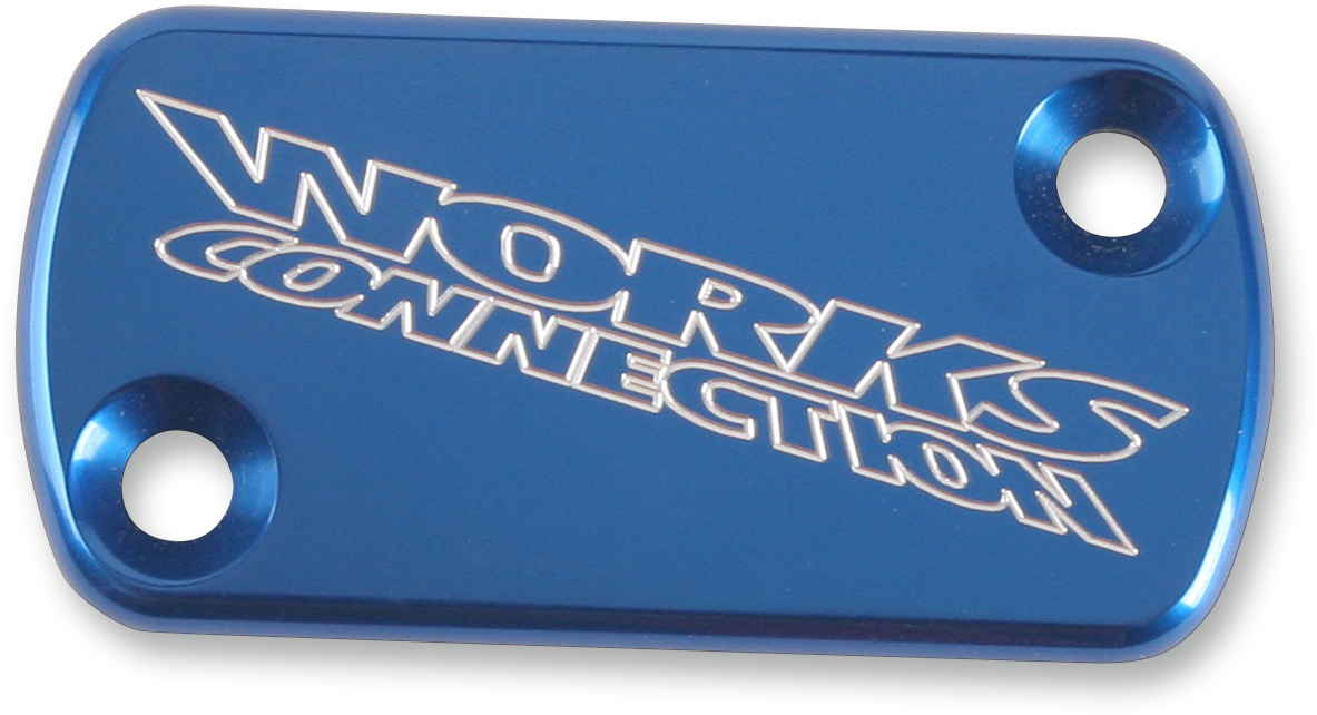 WORKS CONNECTION Anodized Billet Aluminum Front Brake Reservoir Cover - Blue 21-000