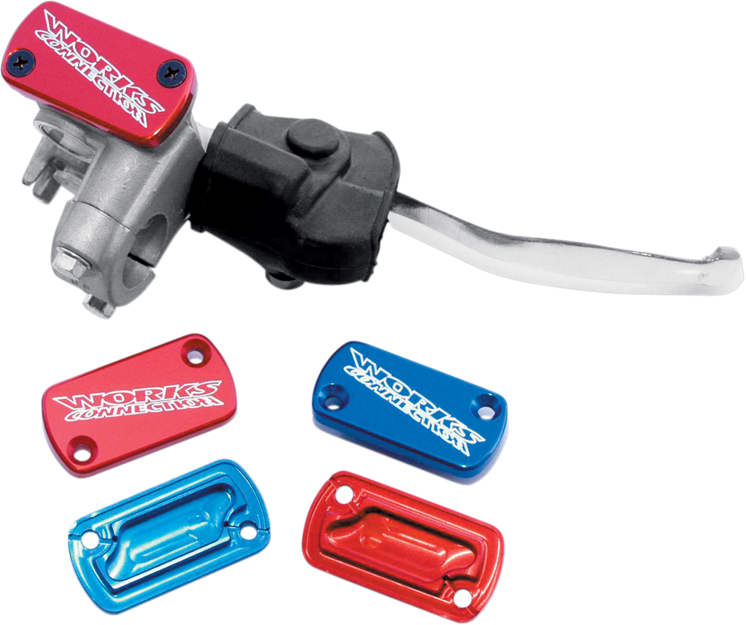 WORKS CONNECTION Anodized Billet Aluminum Front Brake Reservoir Cover - Red 21-005