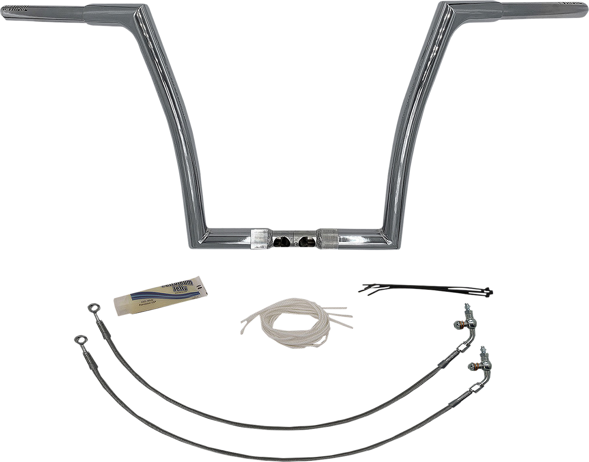 FAT BAGGERS INC. 1-1/4" EZ Install Flat Top Handlebar Kit - 14" - Chrome 709314