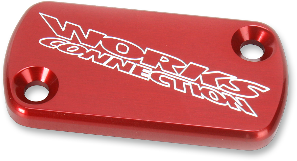 WORKS CONNECTION Anodized Billet Aluminum Front Brake Reservoir Cover - Red 21-015