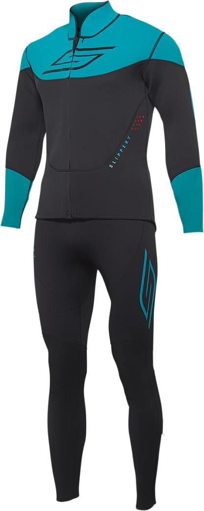 SLIPPERY Breaker Wetsuit and Jacket - Black/Aqua - Large 3201-0290