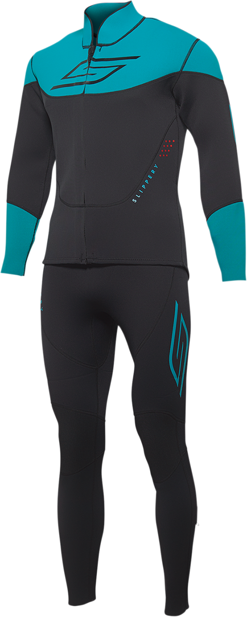 SLIPPERY Breaker Wetsuit and Jacket - Black/Aqua - Medium 3201-0289