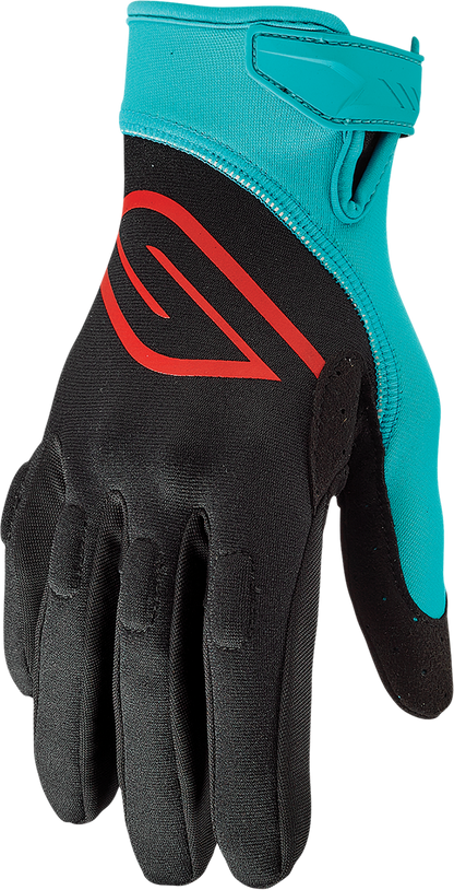 SLIPPERY Circuit Gloves - Black/Aqua - XS 3260-0432