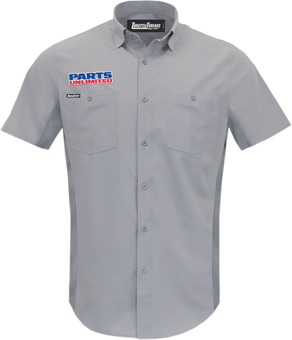 THROTTLE THREADS Parts Unlimited Vented Shop Shirt - Gray - XL PSU37ST26GYXL