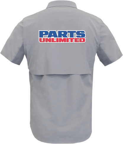 THROTTLE THREADS Parts Unlimited Vented Shop Shirt - Gray - Large PSU37ST26GYLG