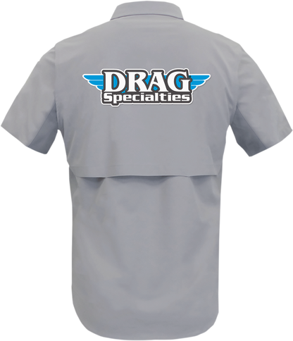 THROTTLE THREADS Drag Specialties Vented Shop Shirt - Gray - 3XL DRG31ST26GY3X