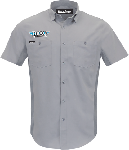 THROTTLE THREADS Drag Specialties Vented Shop Shirt - Gray - 4XL DRG31ST26GY4X