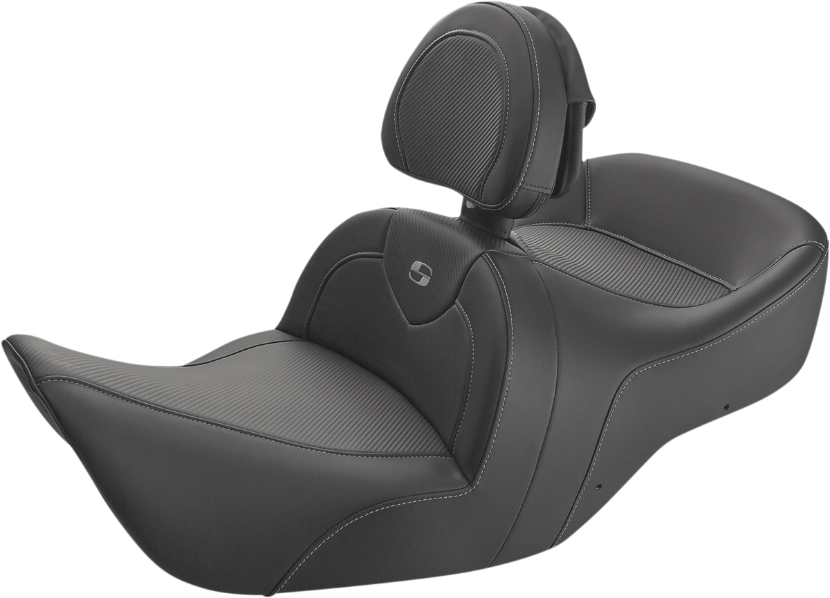 SADDLEMEN Roadsofa™ Seat - Carbon Fiber - With Backrest - Black - GL H01-07-185BR
