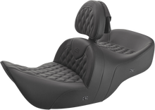 SADDLEMEN Heated Roadsofa™ Seat - Lattice Stitch - w/ Backrest - GL H01-07-182BRHCT