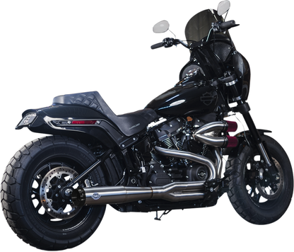 S&S CYCLE 2-into-1 Superstreet Exhaust System - 50 State - M8 Softail - Stainless Steel 550-0996B