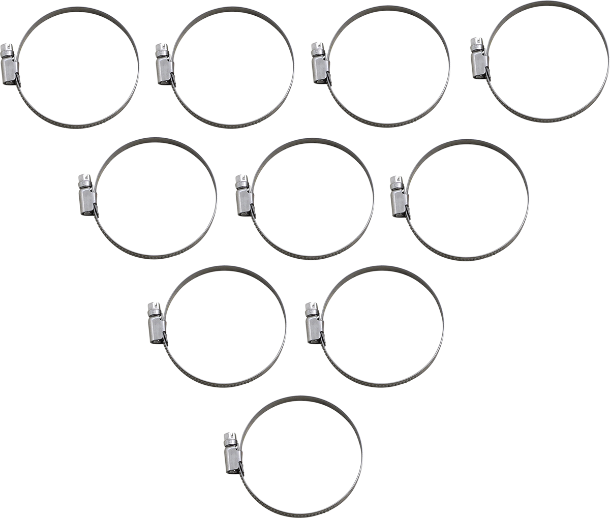 PARTS UNLIMITED Hose Clamps - Embossed - 50-70 mm - 10 Pack T03-6259-10