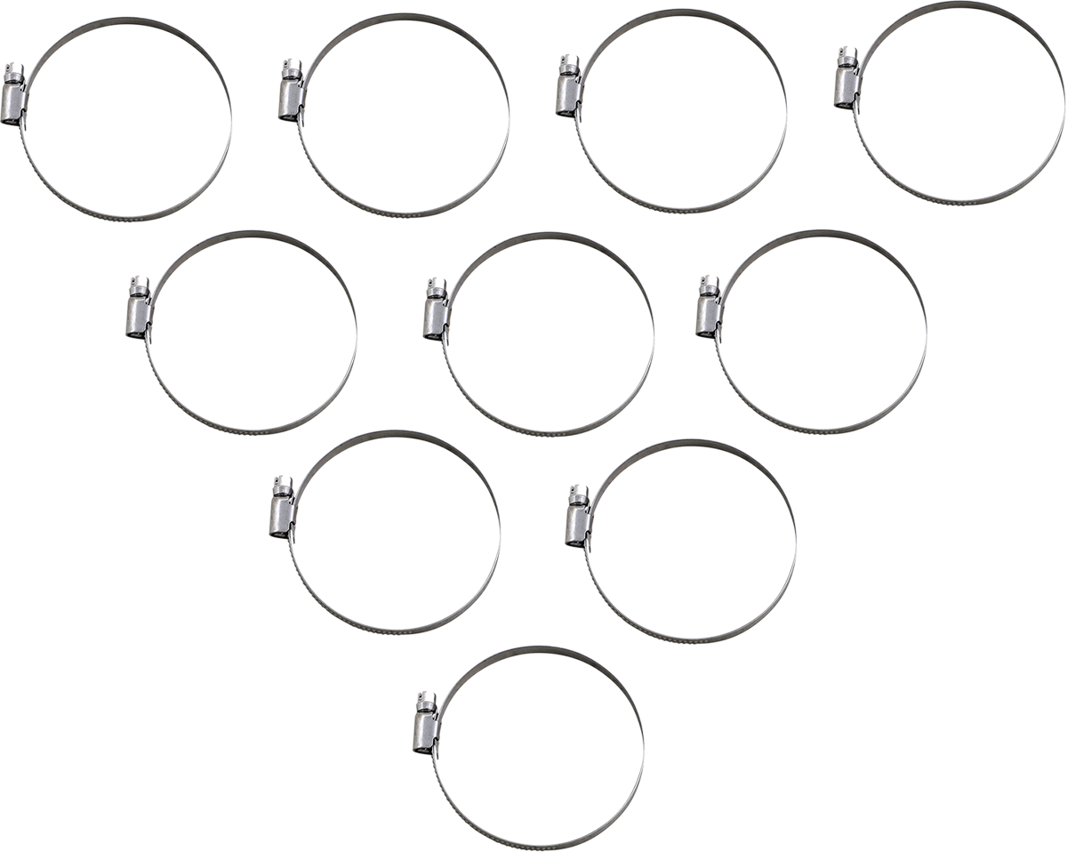 PARTS UNLIMITED Hose Clamps - Embossed - 60-80 mm - 10 Pack T03-6260-10