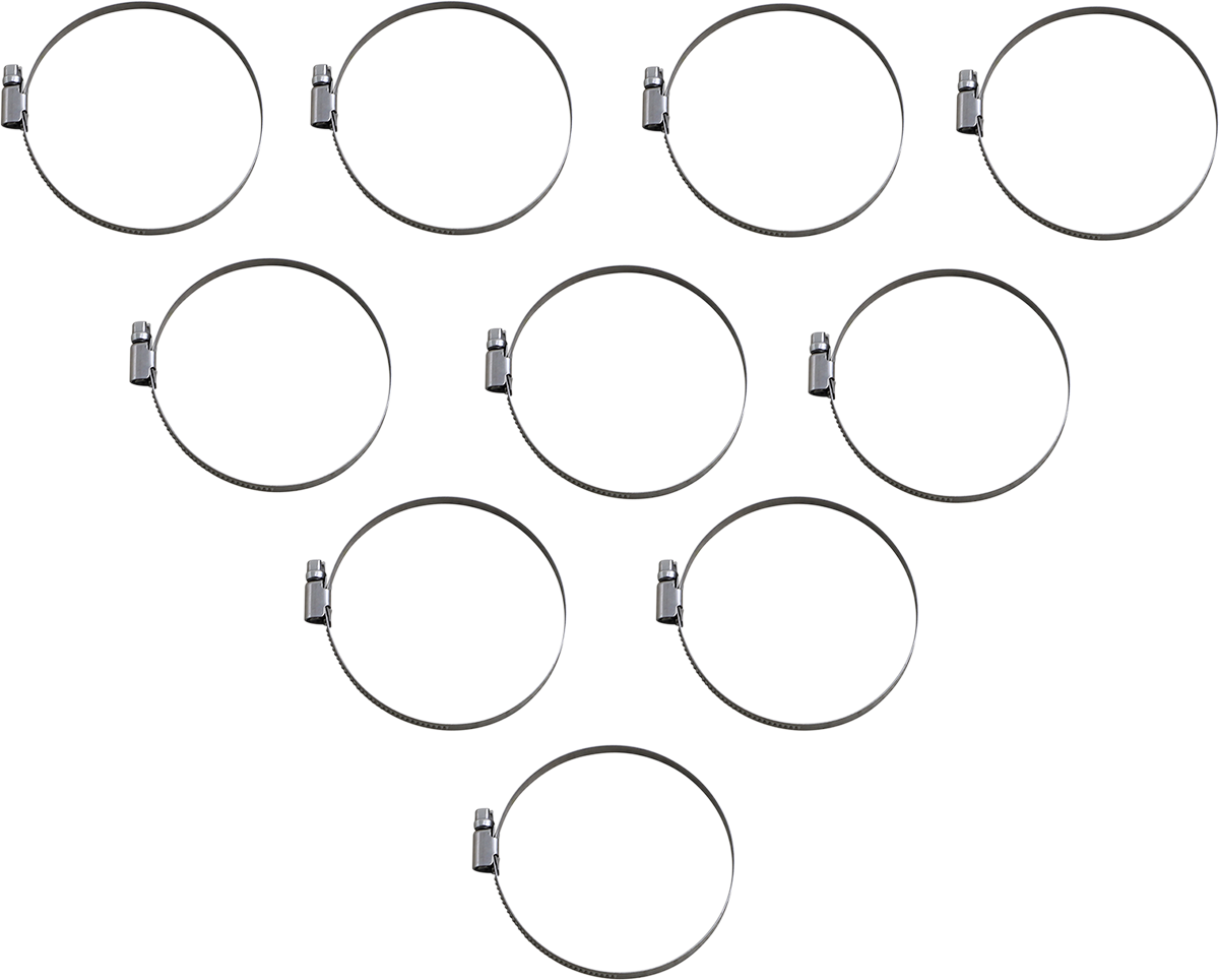 PARTS UNLIMITED Hose Clamps - Embossed - 70-90 mm - 10 Pack T03-6261-10