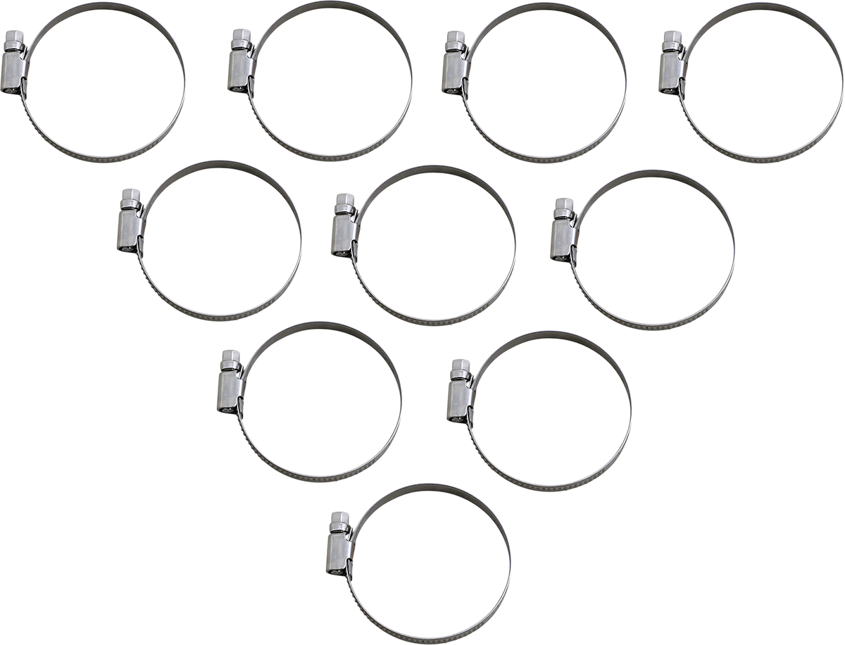 PARTS UNLIMITED Hose Clamps - Embossed - 40-60 mm - 10 Pack T03-6258-10