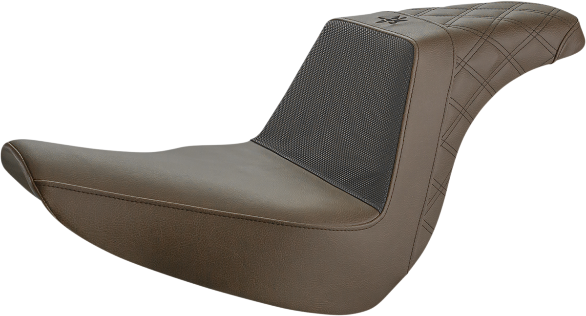 SADDLEMEN Unknown Industries Seat - Front Carbon Fiber/Black Gripper Lumbar/Rear Lattice - FL/FX '18-'23 UN18-29-173BR