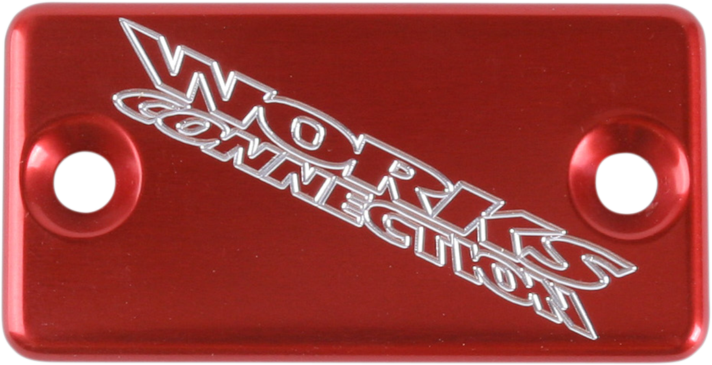 WORKS CONNECTION Anodized Billet Aluminum Front Brake Reservoir Cover - Red 21-025