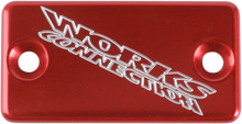 WORKS CONNECTION Anodized Billet Aluminum Front Brake Reservoir Cover - Red 21-025