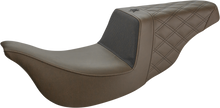 SADDLEMEN Unknown Industries Seat - Carbon Fiber/ Gripper/Rear Lattice Stitch - Brown - FL '08-'23 UN08-07-173BR