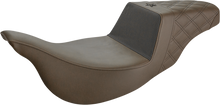 SADDLEMEN Unknown Industries Extended Reach Seat - Carbon Fiber/Gripper/Lattice Stitch - Brown - FL '08-'23 UN08-07-173BREX