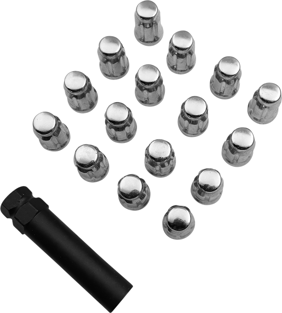 MOOSE OFFROAD Lug Nuts - Splined - M12 x 1.50 - Chrome - 16 Pack SPMO3807L4