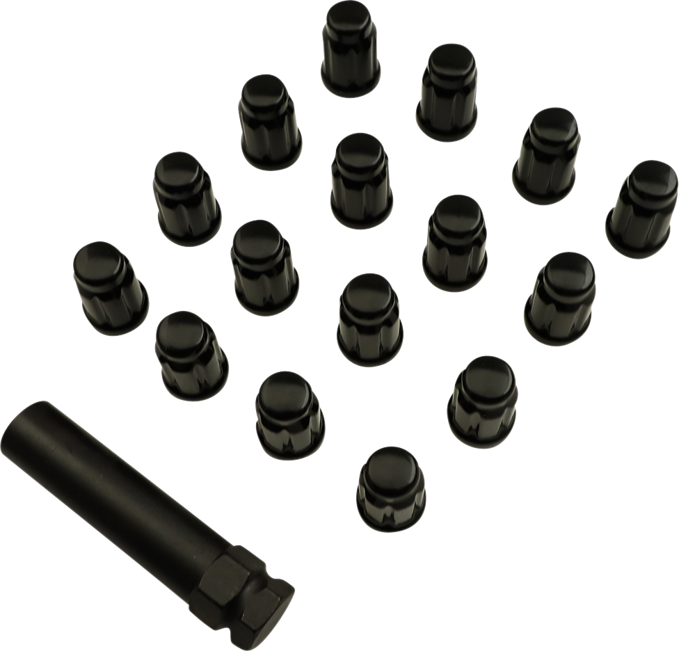 MOOSE OFFROAD Lug Nuts - Splined - M10 x 1.25 - Black - 16 Pack SPMO3808BL4