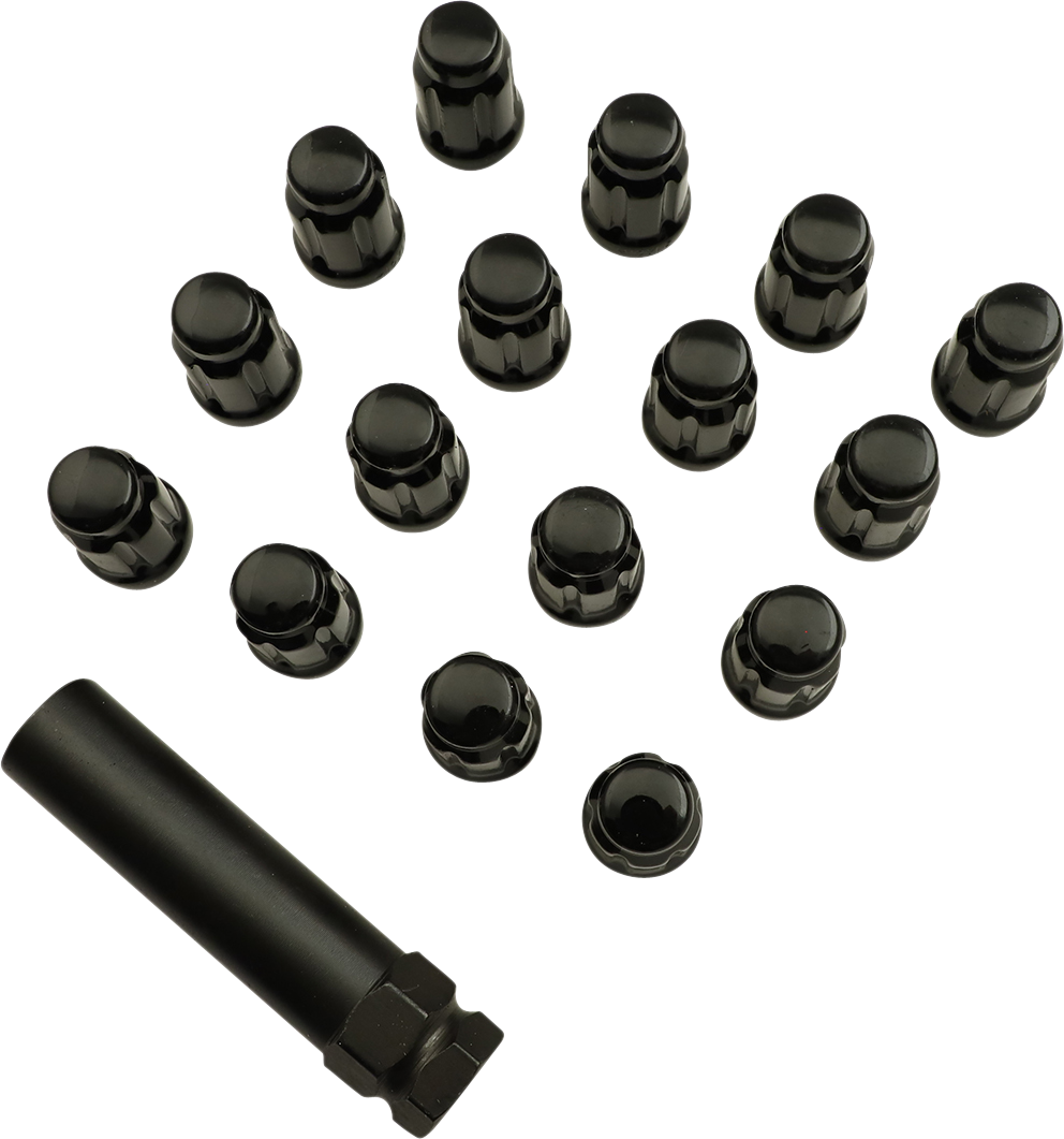MOOSE OFFROAD Lug Nuts - Splined - M12 x 1.50 - Black - 16 Pack SPMO3807BL4