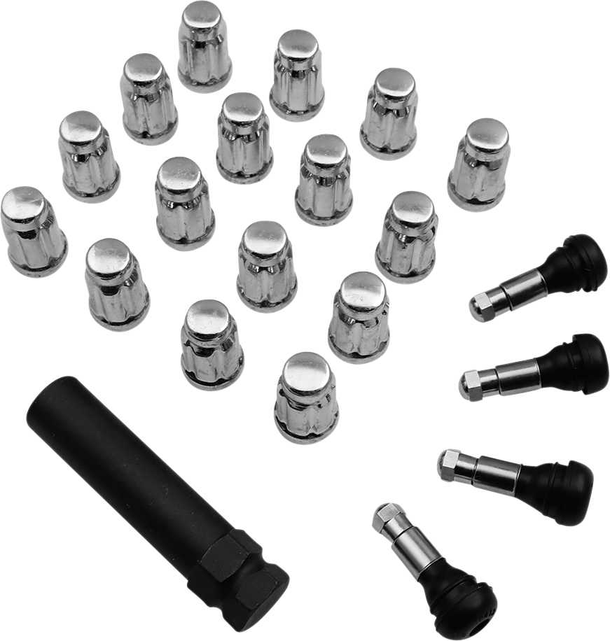 MOOSE OFFROAD Lug Nuts - Splined - 3/8-24 - Chrome - 16 Pack SPMO3803L4