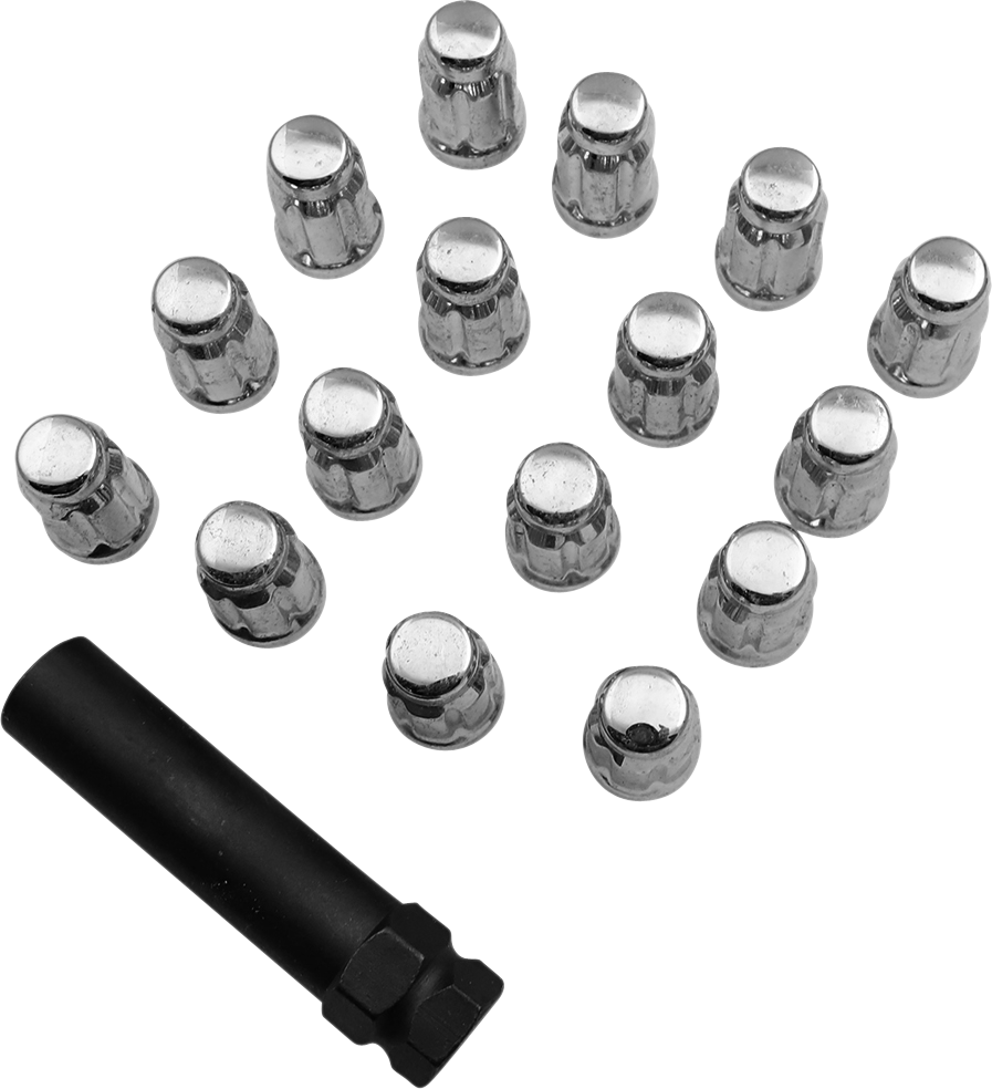 MOOSE OFFROAD Lug Nuts - Splined - M12 x 1.25 - Chrome - 16 Pack SPMO03806L4