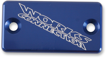 WORKS CONNECTION Anodized Billet Aluminum Front Brake Reservoir Cover - Blue 21-030