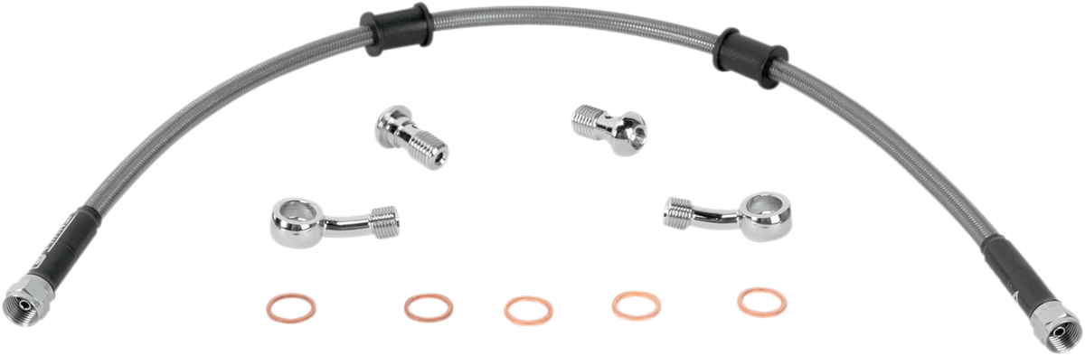MOOSE OFFROAD Brake Line - Rear - Stainless Steel - Kawasaki KLR 650 KAW-6030R