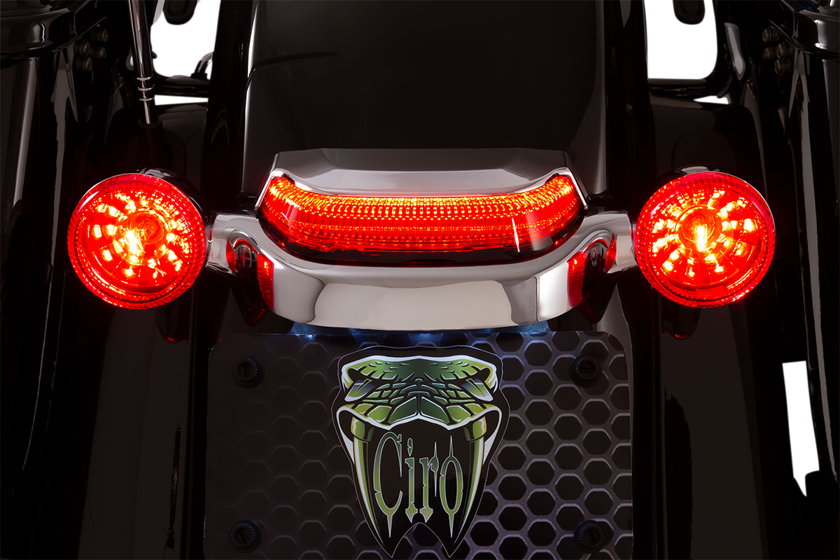 CIRO Taillight - Red Lens - Chrome 40173