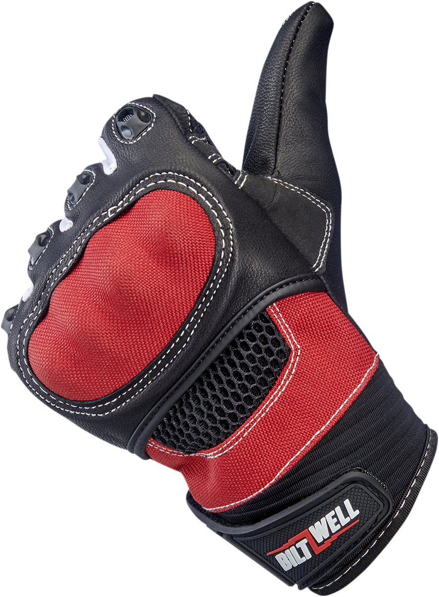 BILTWELL Bridgeport Gloves - Red - Large 1509-0801-304