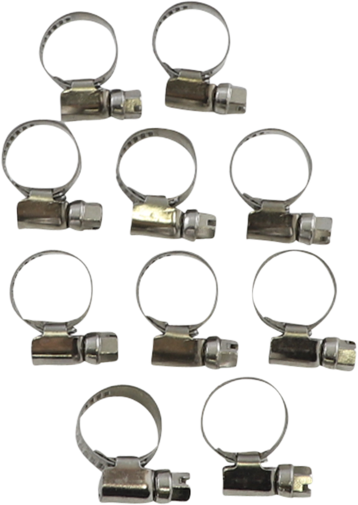 PARTS UNLIMITED Hose Clamps - Embossed - 10-16 mm - 10 Pack T03-6252-10
