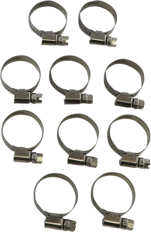PARTS UNLIMITED Hose Clamps - Embossed - 16-27 mm - 10 Pack T03-6254-10